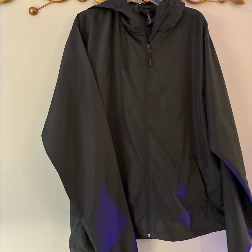 Burnside NWT szXL Black Hooded Raincoat